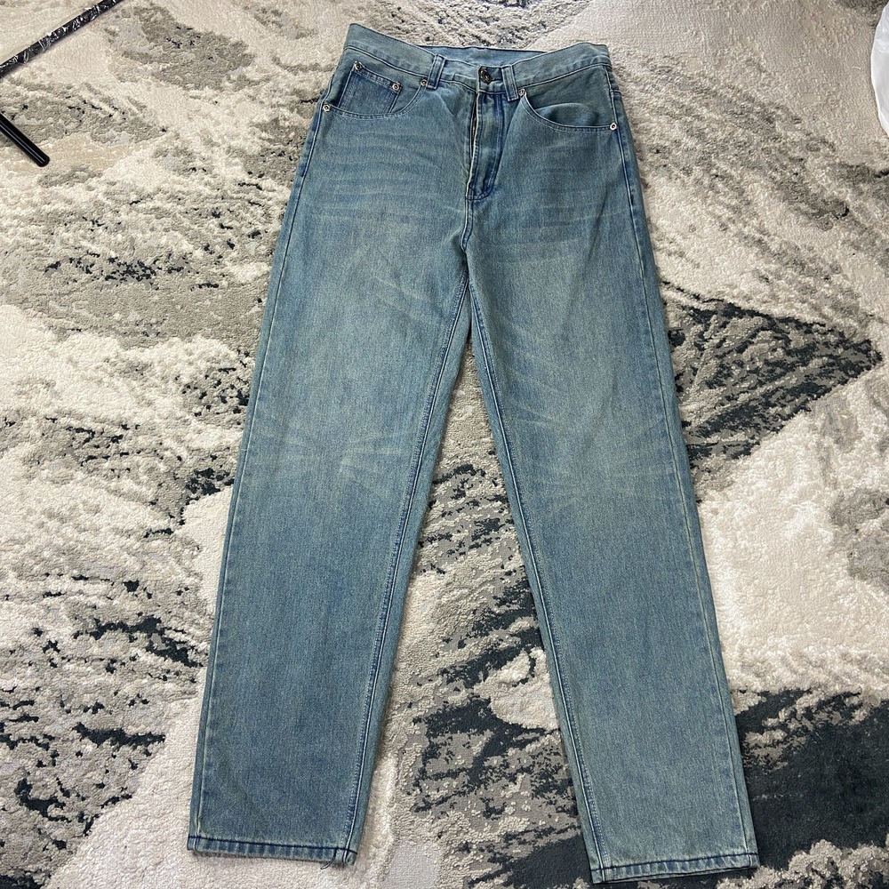 Y2K Play Bigg Baggy Jeans Mens 31 Blue‎ Whiskering Denim Medium Wash
